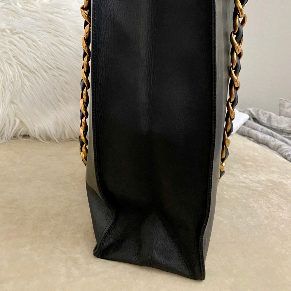 💓Sold💓Chain Large Shoulder Tote Bag Black - Picture 7 of 16